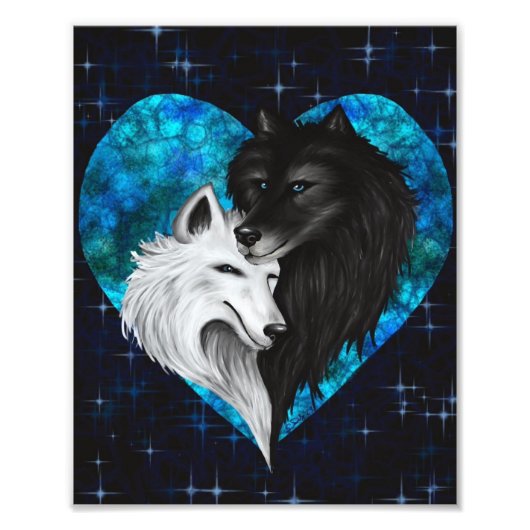 Wolf Heart Print - Valentijnse editie Foto Afdruk (Voorkant)