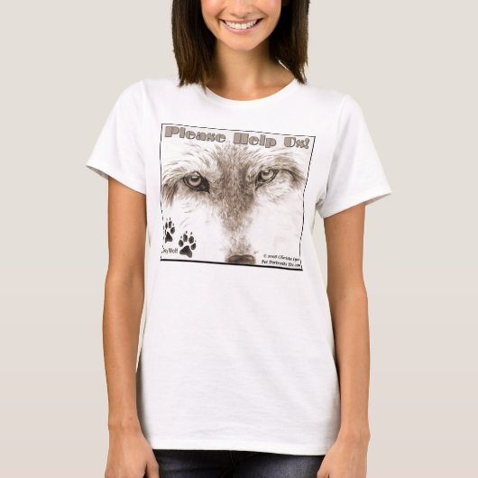 Wolf... Help ons alstublieft! T-shirt (Voorkant)