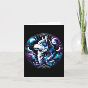 Wolf Hemelse Droom Nacht Huilende Maan Grappige Wo Kaart