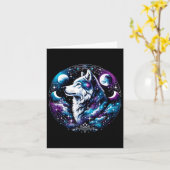 Wolf Hemelse Droom Nacht Huilende Maan Grappige Wo Kaart (Gele Bloem)
