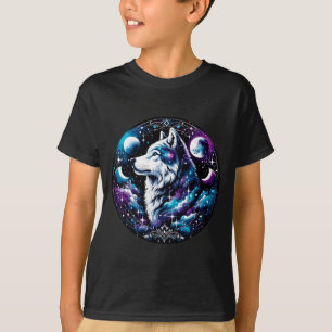Wolf Hemelse Droom Nacht Huilende Maan Grappige Wo T-shirt