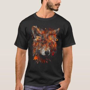 Wolf herfst laat dierlijk motief wolf t-shirt