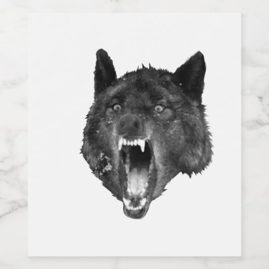 Wolf het neer wijnfles wijn etiket (Enkel label)