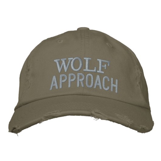 Wolf Hoed van Approachable Wolf voor HEREN Geborduurde Pet (Voorkant)