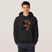 Wolf hond met zonnebril in de zonsondergang cadeau hoodie (Voorkant volledig)