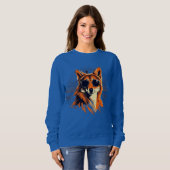 Wolf hond met zonnebril in de zonsondergang cadeau trui (Voorkant volledig)