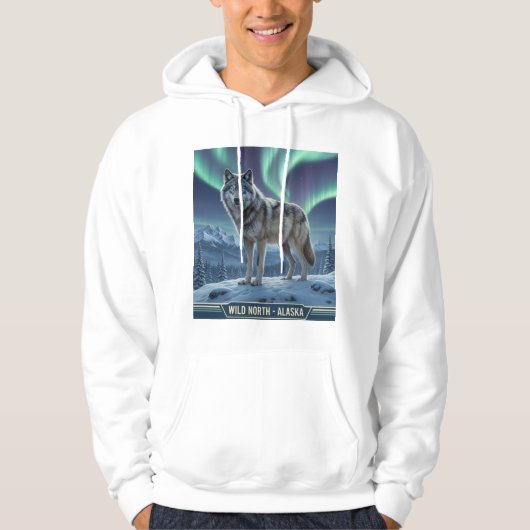 Wolf Hoodie 🐺❄️ | Noorderlicht kunst (Voorkant)