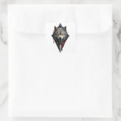 Wolf hoofd banner vierkante sticker (Tas)