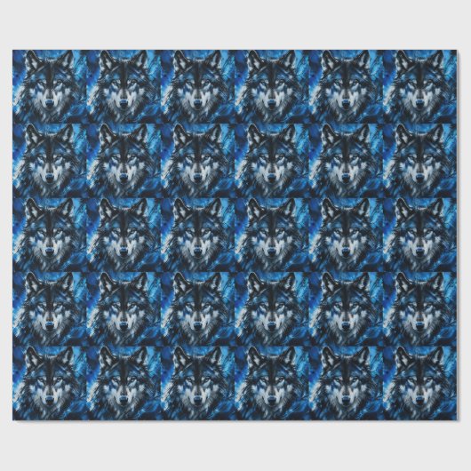 Wolf hoofd cadeaupapier (Vlak)