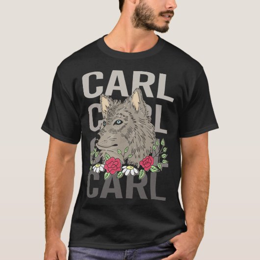 Wolf Hoofd - Carl Naam T-shirt (Voorkant)