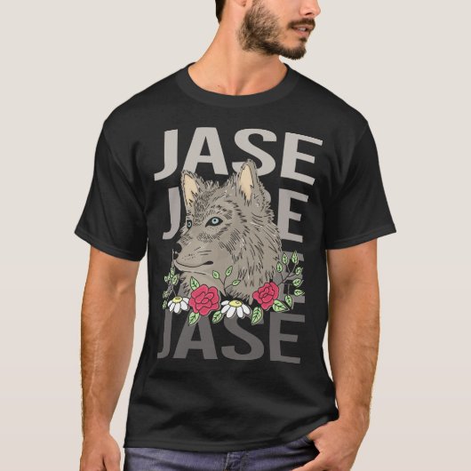 Wolf Hoofd - Jase Naam T-shirt (Voorkant)