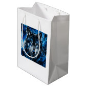 Wolf hoofd medium cadeauzakje (Achterkant Gekanteld)