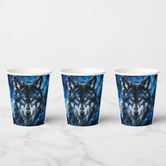 Wolf hoofd papieren bekers (Multi)