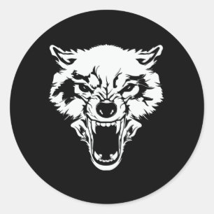 Wolf hoofd slechte wolf ronde sticker