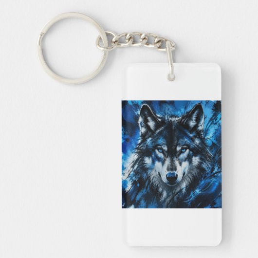 Wolf hoofd sleutelhanger (Voorkant)