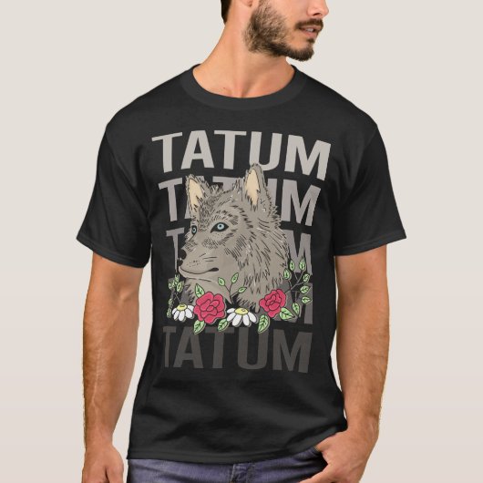 Wolf Hoofd - Tatum Naam T-shirt (Voorkant)