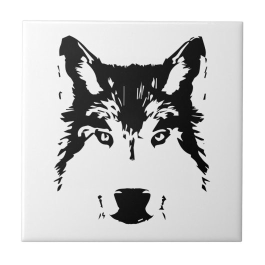Wolf hoofd tegeltje (Voorkant)
