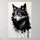 Wolf hoofd tekening poster (Voorkant)