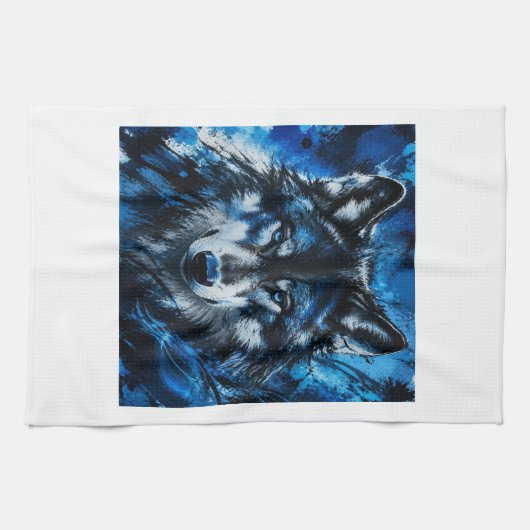 Wolf hoofd theedoek (Horizontaal)