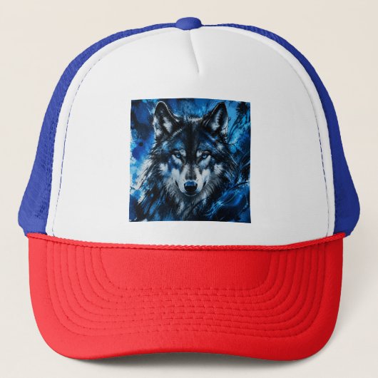 Wolf hoofd trucker pet (Voorkant)