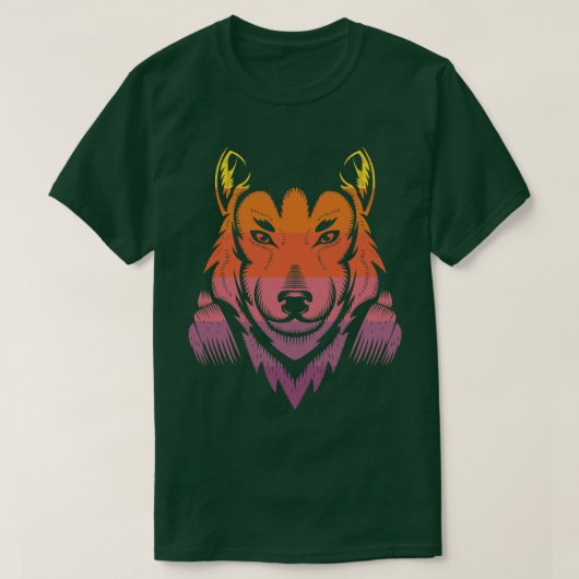 Wolf Hoofdtelefoon T-shirt (Design voorkant)