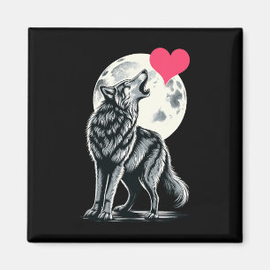 Wolf houdt van Valentijnsdag Schattige Wolven Waar Magneet