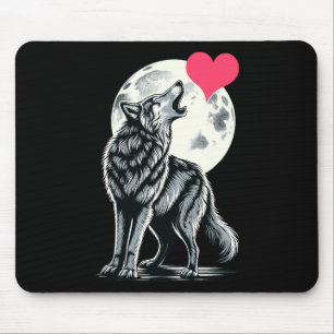 Wolf houdt van Valentijnsdag Schattige Wolven Waar Muismat