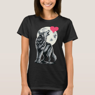Wolf houdt van Valentijnsdag Schattige Wolven Waar T-shirt