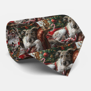Wolf Hound Hond Kerst Feestelijk Stropdas