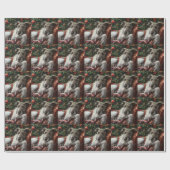 Wolf Hound Hond Kerst Festief Cadeaupapier (Vlak)