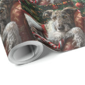 Wolf Hound Hond Kerst Festief Cadeaupapier (Rol Hoek)