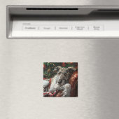 Wolf Hound Hond Kerst Festief Magneet (Insitu (Vaatwasser))
