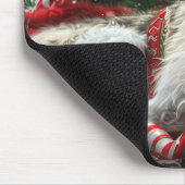 Wolf Hound Hond Kerst Festief Muismat (Hoek)