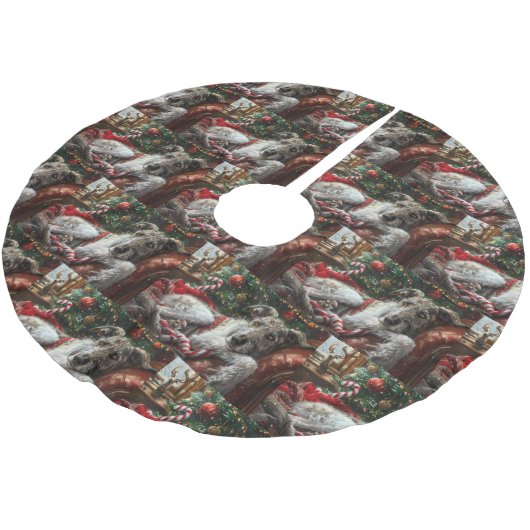 Wolf Hound Hond Kerstfeest Kerstboom Rok (Gekanteld)