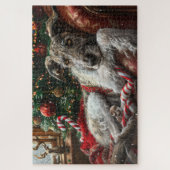 Wolf Hound Hond Kerstfeest Legpuzzel (Verticaal)