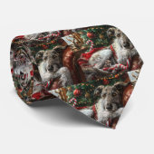 Wolf Hound Hond Kerstfeest Stropdas (Opgerold)