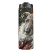 Wolf Hound Hond Kerstfeest Thermosbeker (Voorkant)