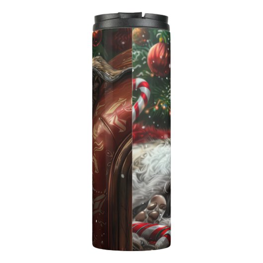 Wolf Hound Hond Kerstfeest Thermosbeker (Achterkant)