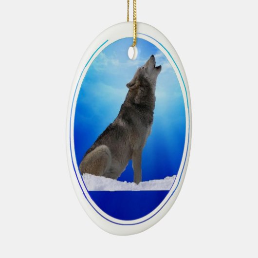 Wolf Howl Blank Ornament (Rechts)
