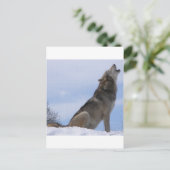 Wolf Howl Briefkaart (Staand voorkant)