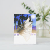 Wolf Howl Briefkaart (Staand voorkant)