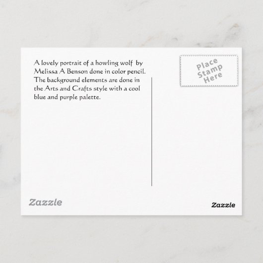 Wolf Howl Briefkaart (Achterkant)