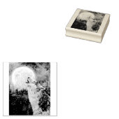 Wolf Howl en Moon Winter Rubber Stamp Rubberstempel (Gestempeld)