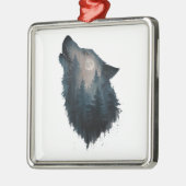 Wolf Howl Forest Moon Metalen Ornament (Links)