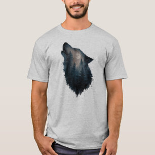 Wolf Howl Forest Moon T-shirt