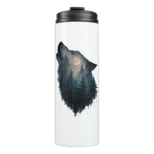 Wolf Howl Forest Moon Thermosbeker
