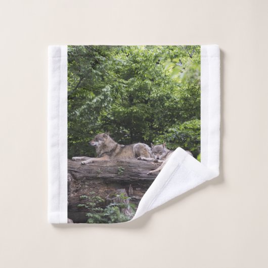 Wolf Howl Wild Life Animal Trees Destiny Destiny's Bad Handdoek (Wasdoekje)