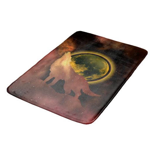 WOLF HOWLF IN RUIMTEMOON GALAXY BADMAT (Gekanteld)