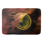 WOLF HOWLF IN RUIMTEMOON GALAXY BADMAT (Voorkant)