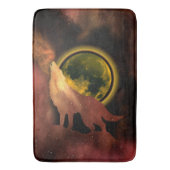 WOLF HOWLF IN RUIMTEMOON GALAXY BADMAT (Voorkant Verticaal)